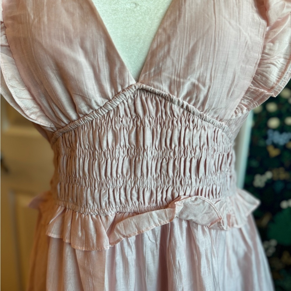 TCEC Light Pink Ruffled Midi Dress - Picture 3 of 9
